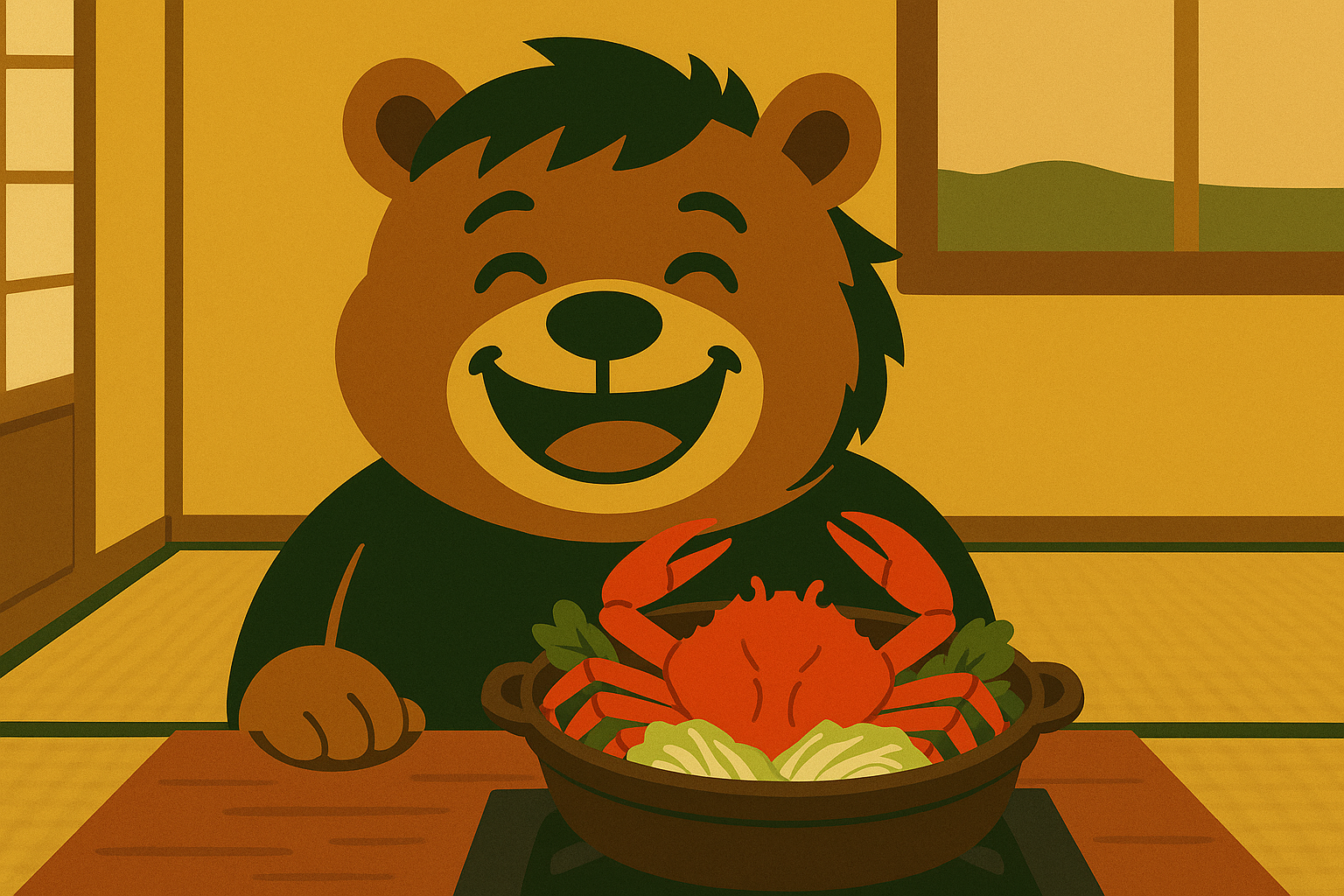 ノマドマがカニを食べる